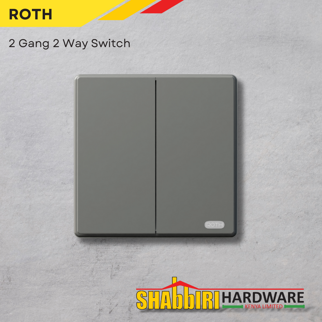 MODERN 2 GANG 2 WAY SWITCH - GUN GREY