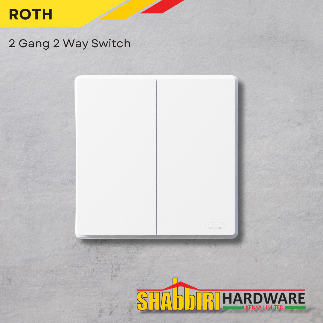 MODERN 2 GANG 2 WAY SWITCH - WHITE