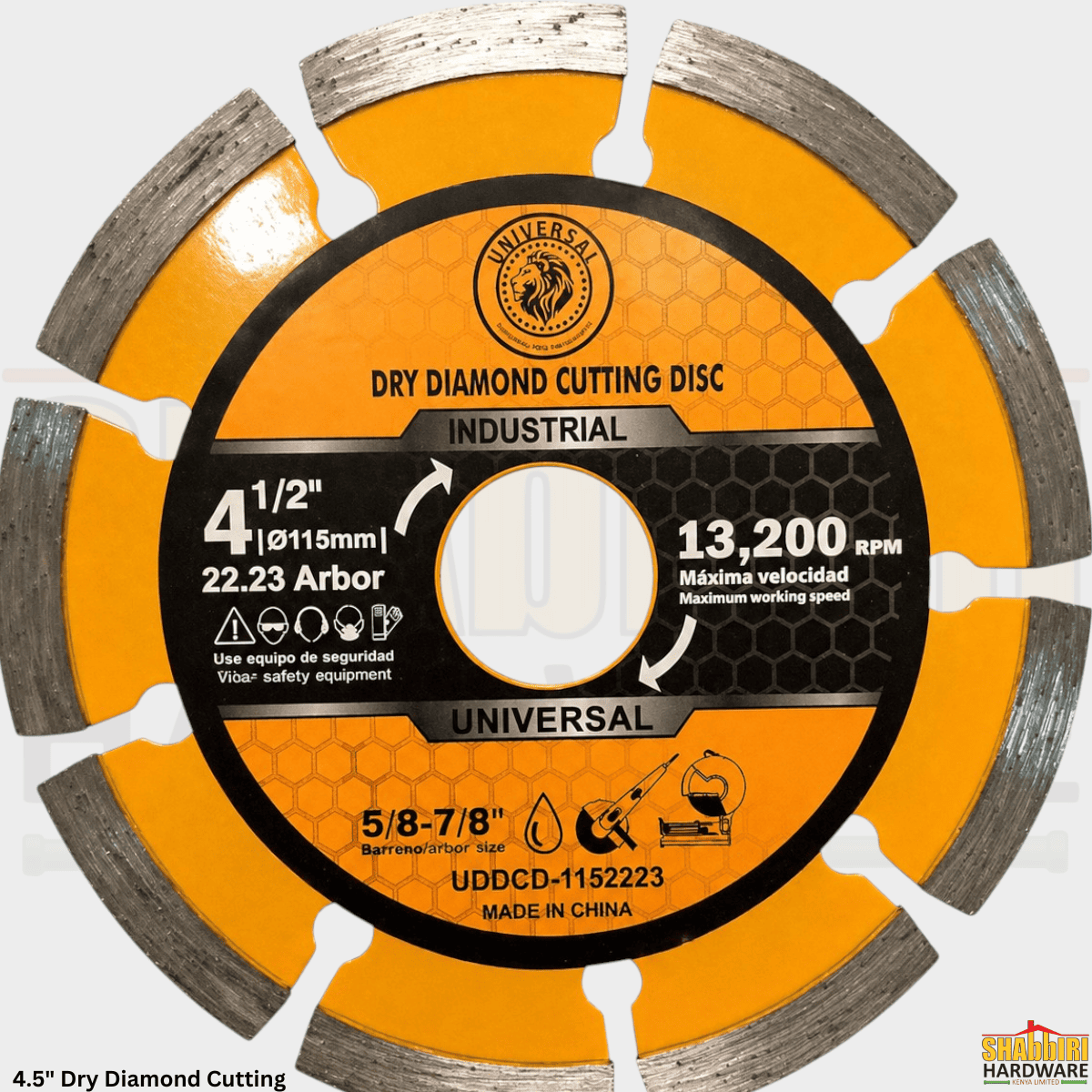 4.5" Dry Diamond Cutting Disc 115mm – Universal Segmented Blade for Concrete, Tile, Granite & Masonry
