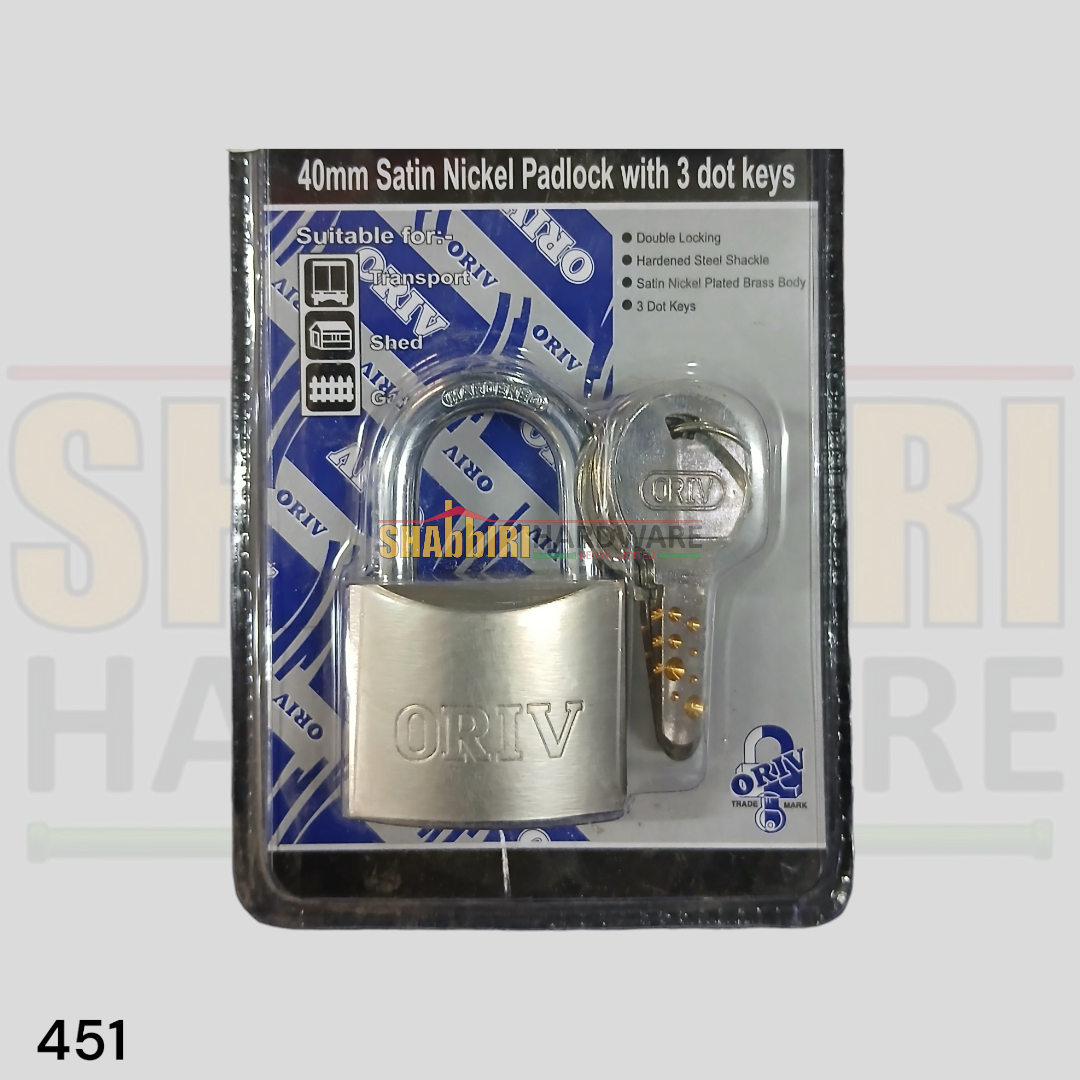 451 ORIV RECTANGULAR PADLOCK - 3 DOT KEYS