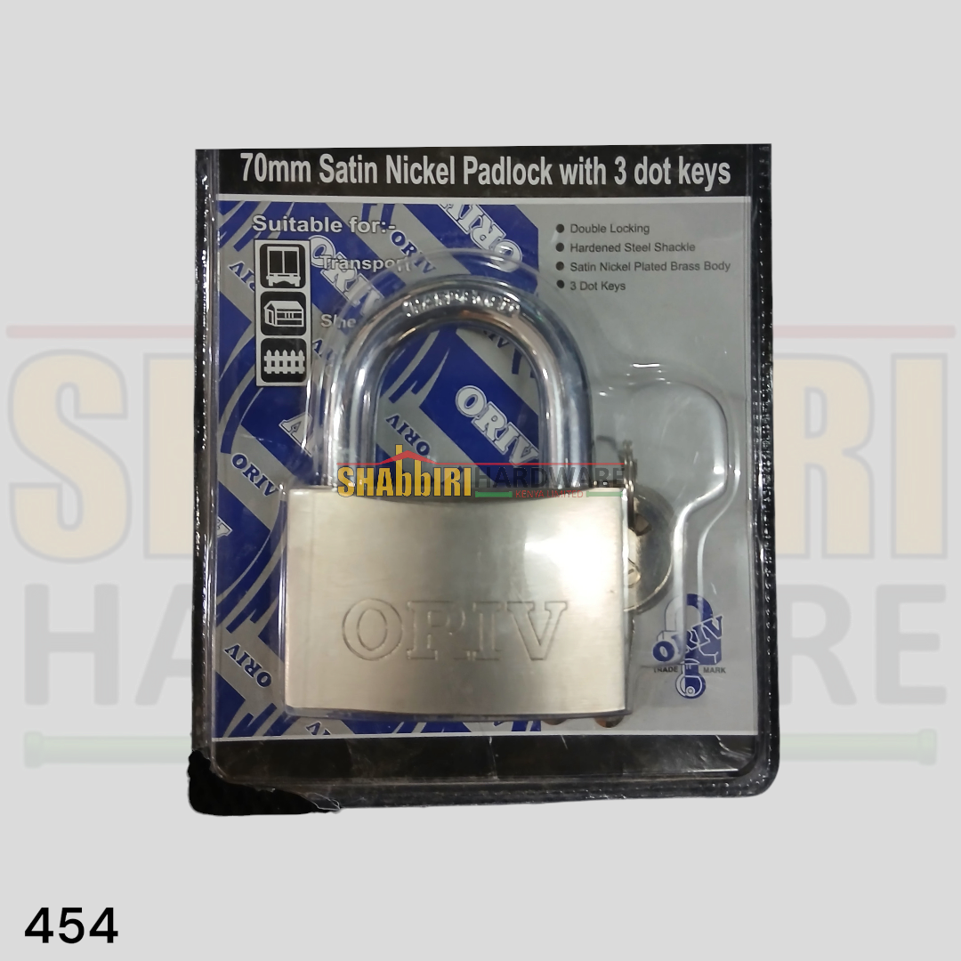 454 ORIV RECTANGULAR PADLOCK - 3 DOT KEYS