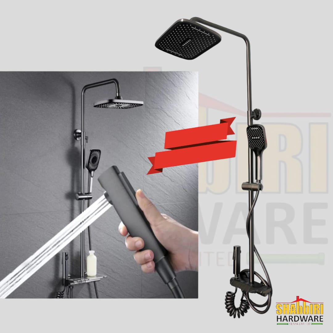 FOUR WAY PIANO SHOWER SET - GUN GREY