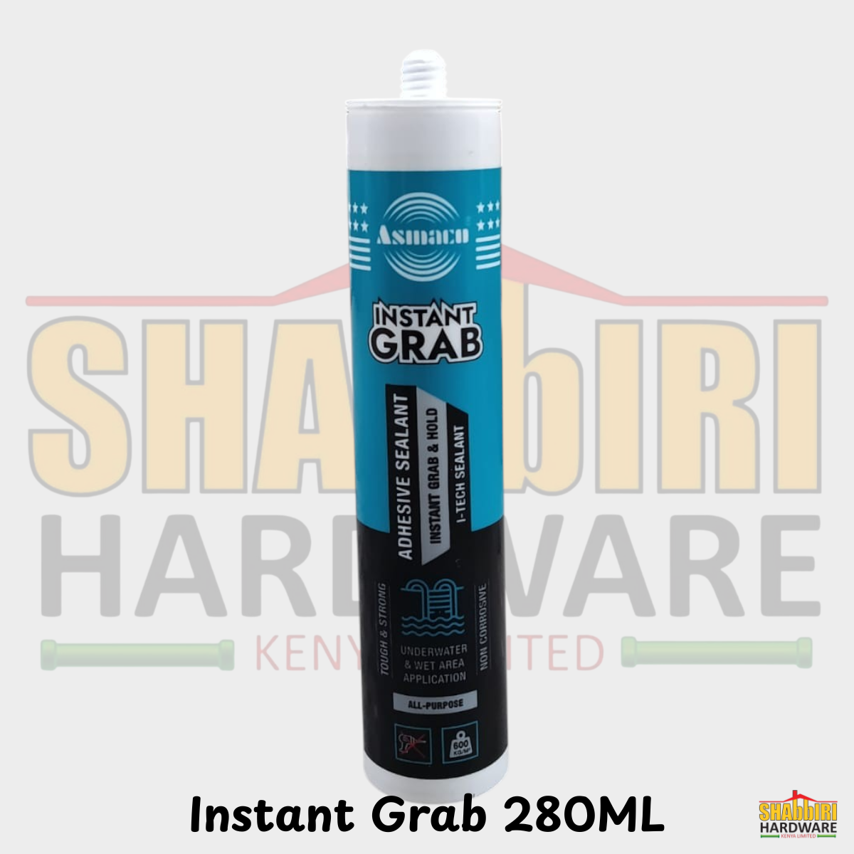 Asmaco Instant Grab Adhesive Sealant 280ml – Instant Grab & Hold, Underwater & Wet Area Adhesive in Kenya