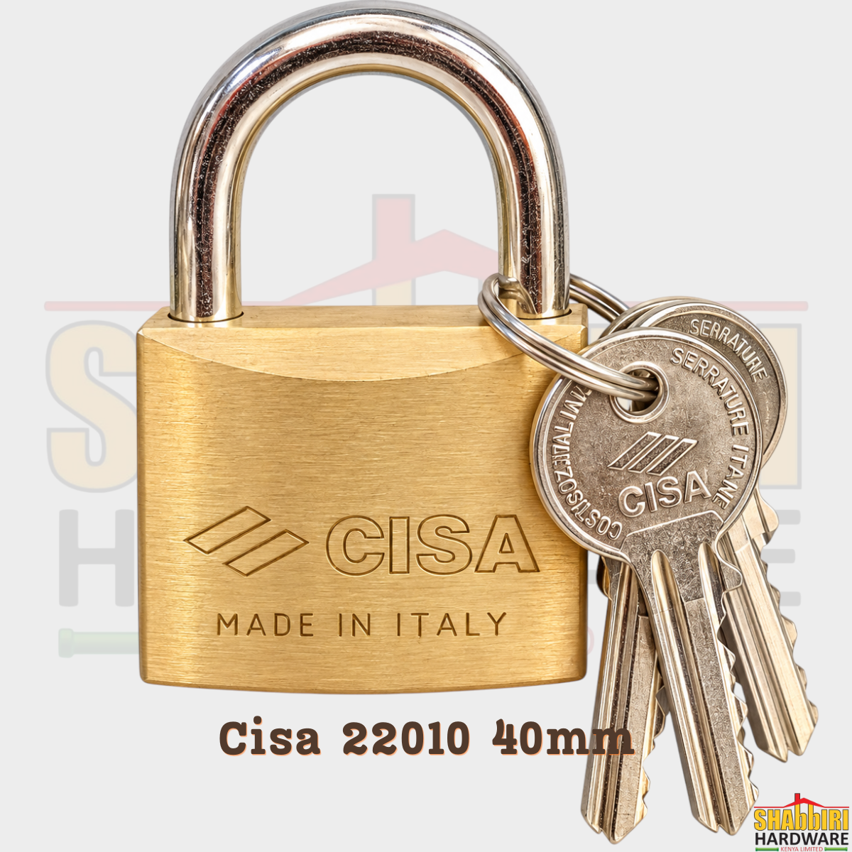 CISA 22010 40mm Solid Brass Padlock – Made in Italy