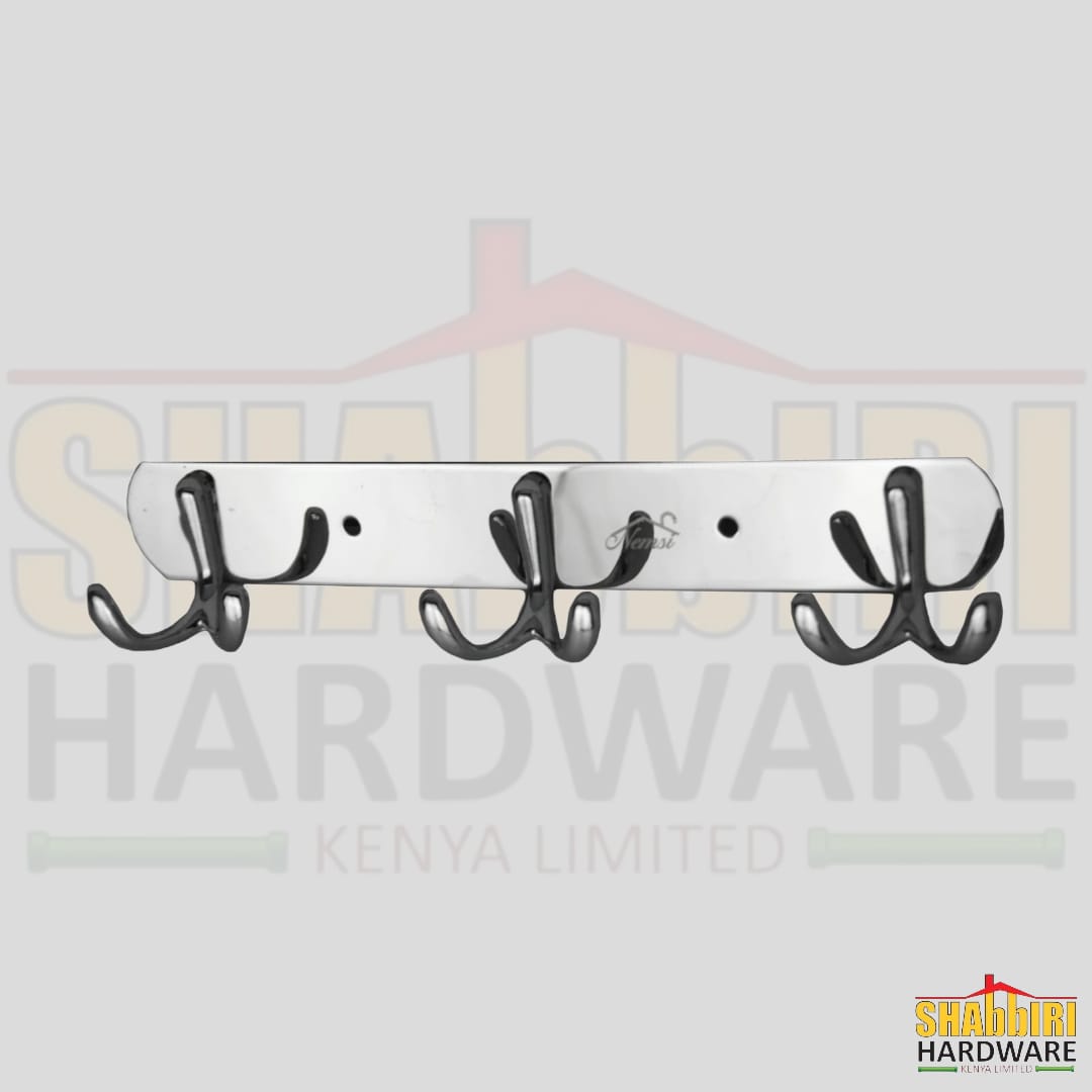 COAT HOOK 3 HOOKS DOUBLE SIDED MIRROR