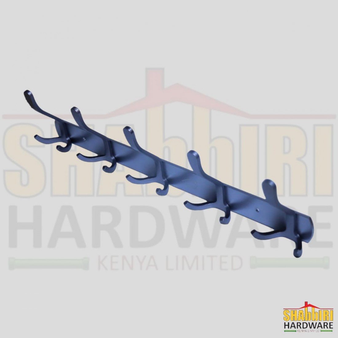 COAT HOOK (HD) GUN GREY - 10 HOOKS