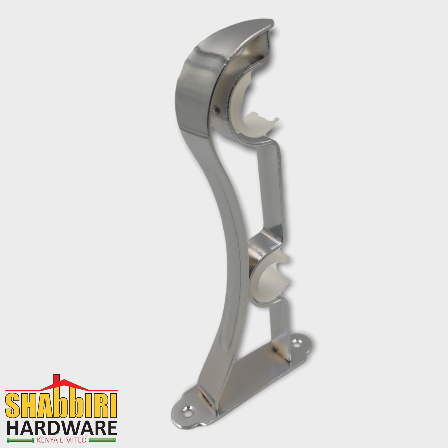 CURTAIN ROD BRACKET DOUBLE WITH PLASTIC HOLDER
