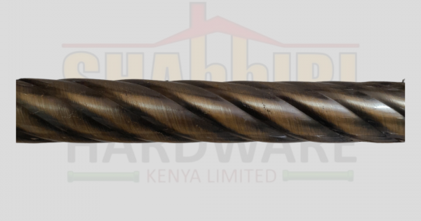 CURTAIN ROD TWISTED ANTIQUE BRASS 28MM 5.8MTRS LENGTH