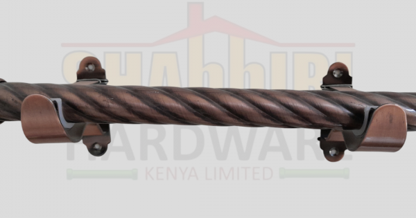 CURTAIN ROD TWISTED ANTIQUE COPPER 28MM 5.8MTRS LENGTH