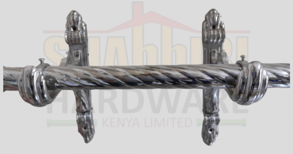CURTAIN ROD TWISTED SILVER 28MM 5.8MTRS LENGTH