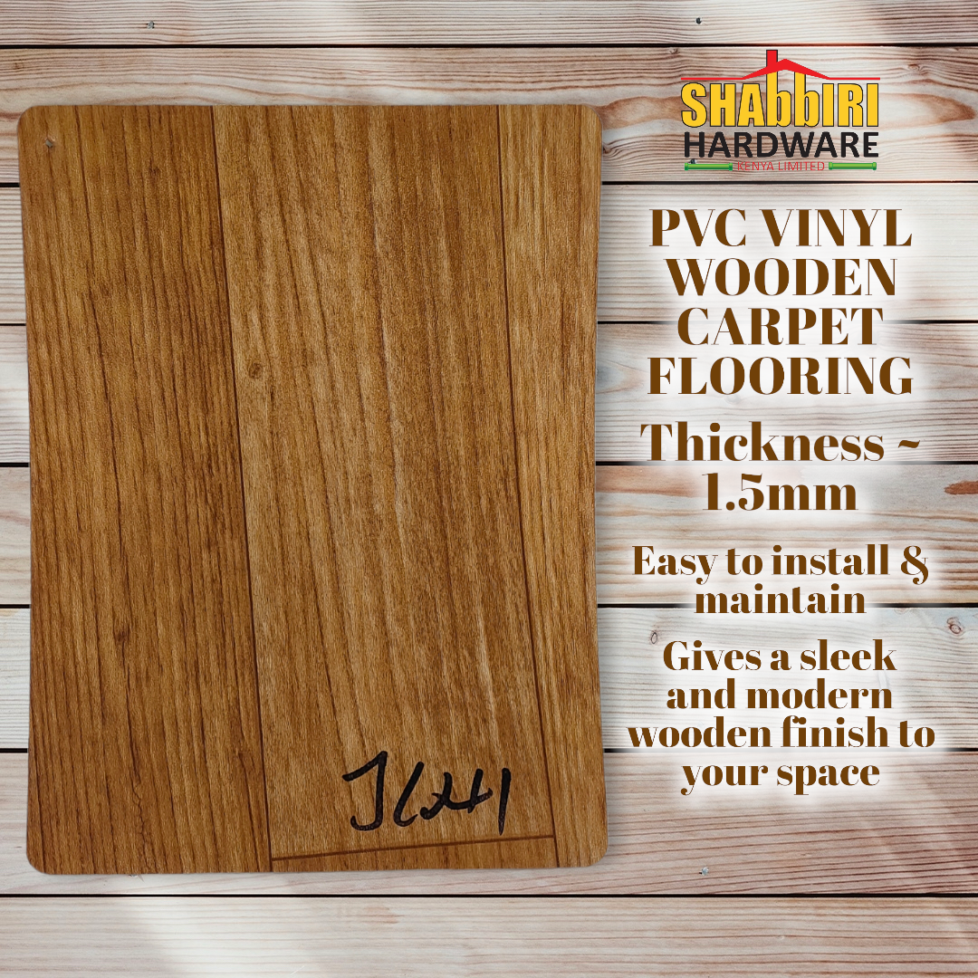 PVC VINYL FLOOR CARPET - DARK BROWN