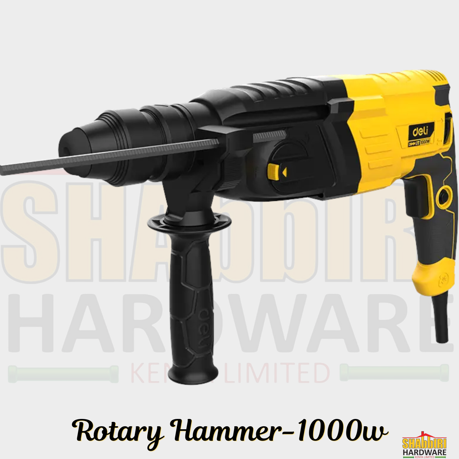 Deli DL-DC28-E2 1000W SDS-Plus Rotary Hammer Drill 28mm – 3 Modes with Bits & Chisels