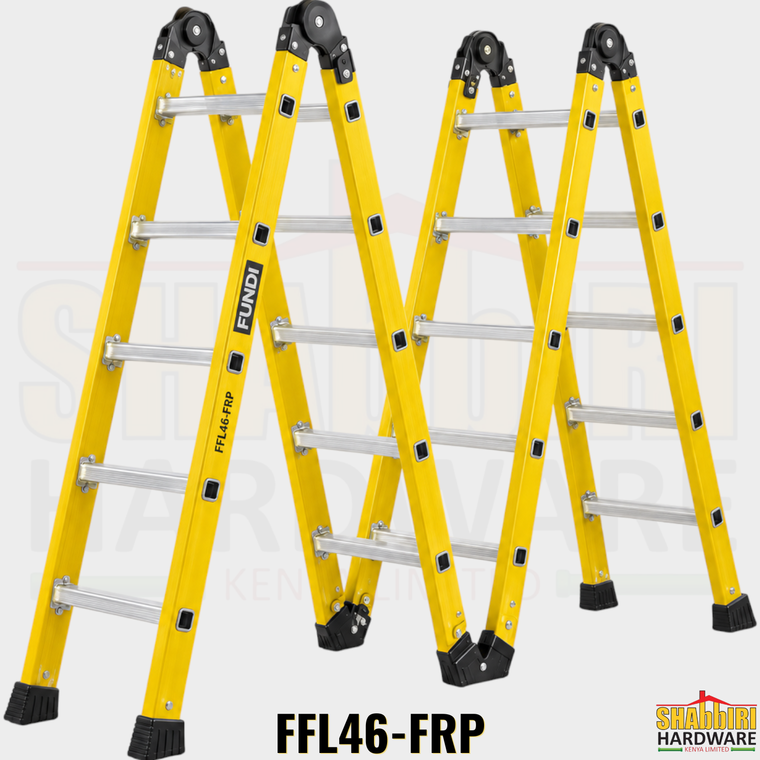 Fundi FFL46-FRP Fibreglass Folding Ladder — 4 x 6 Step Multipurpose Ladder