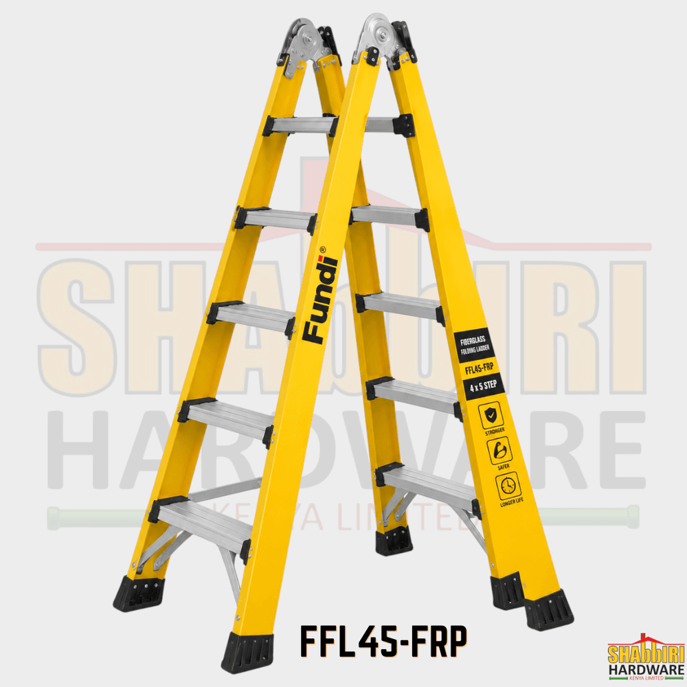 Fundi Fiberglass Folding Ladder FFL45-FRP — 4 x 5 Step