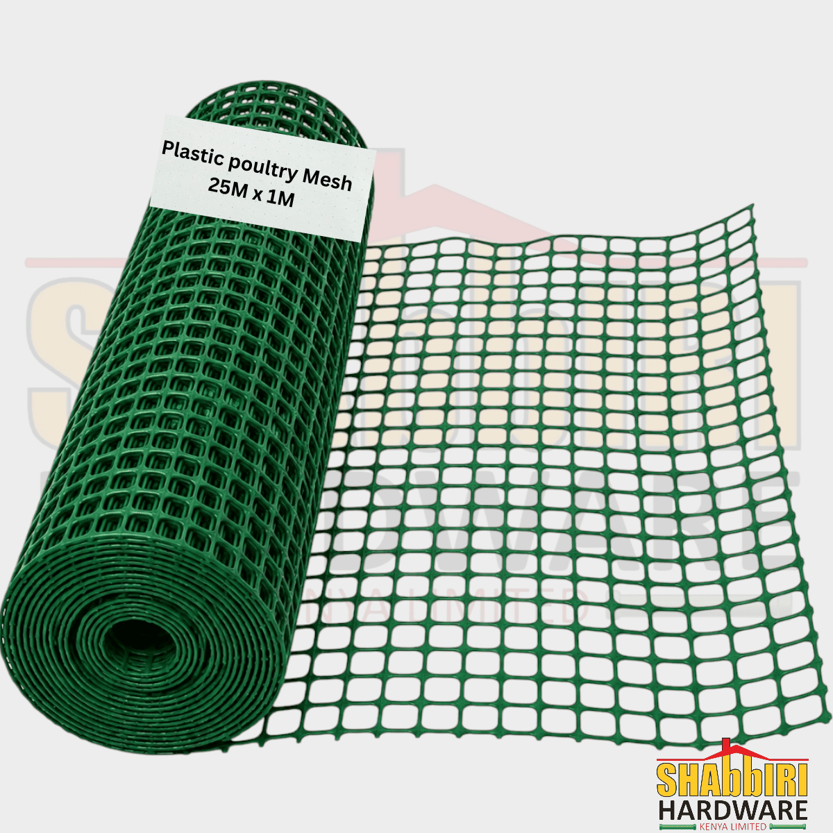 Green Plastic Poultry Mesh 25m x 1m
