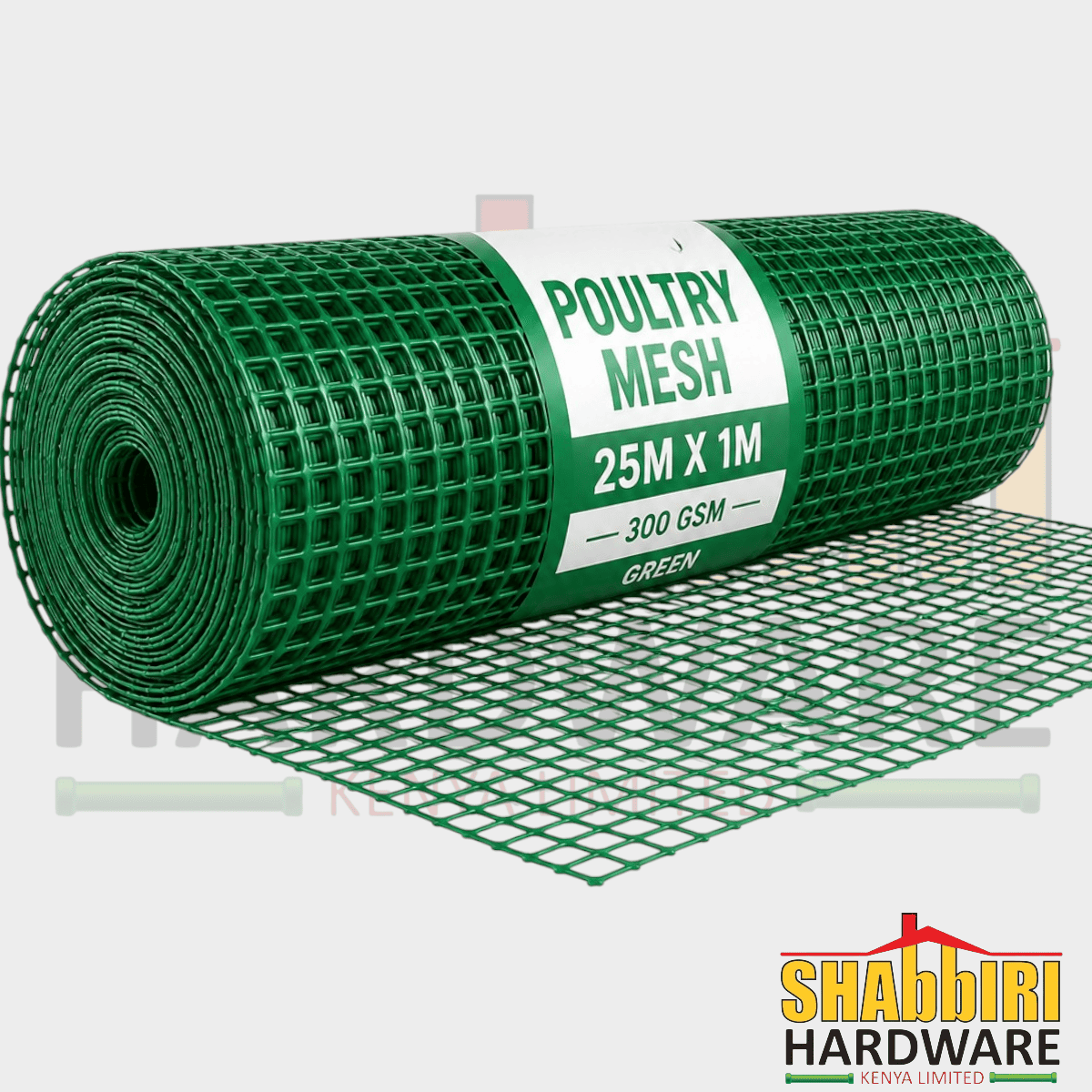 Green Plastic Poultry Mesh 300 GSM – 25m x 1m