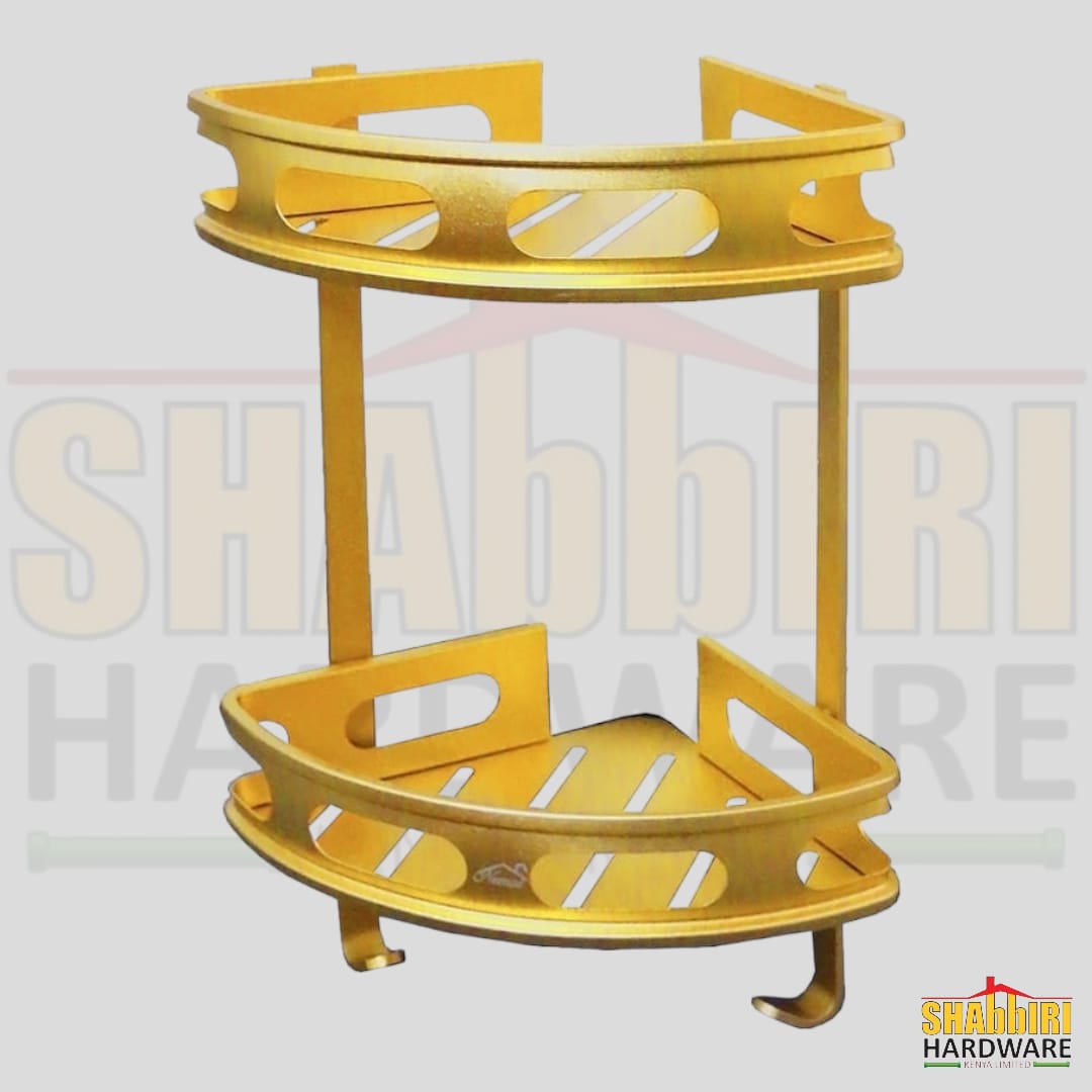 HIGH DENSITY DOUBLE CORNER SHELF - GOLD
