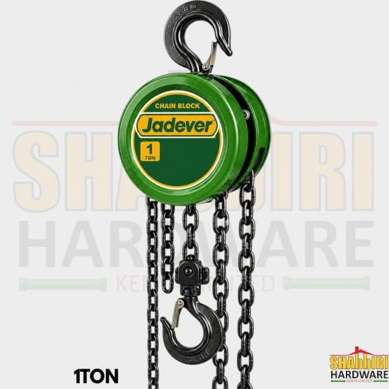 JADEVER 1 Ton Chain Pulley Block – Manual Chain Block Hoist 1000kg