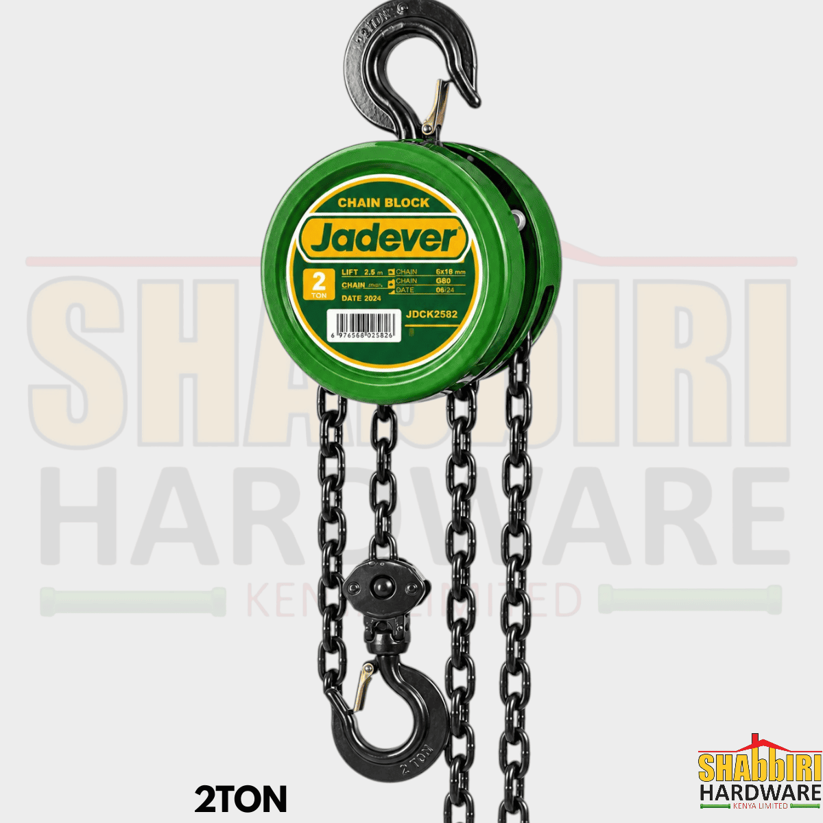 JADEVER 2 Ton Chain Pulley Block – Manual Chain Block Hoist 2000kg