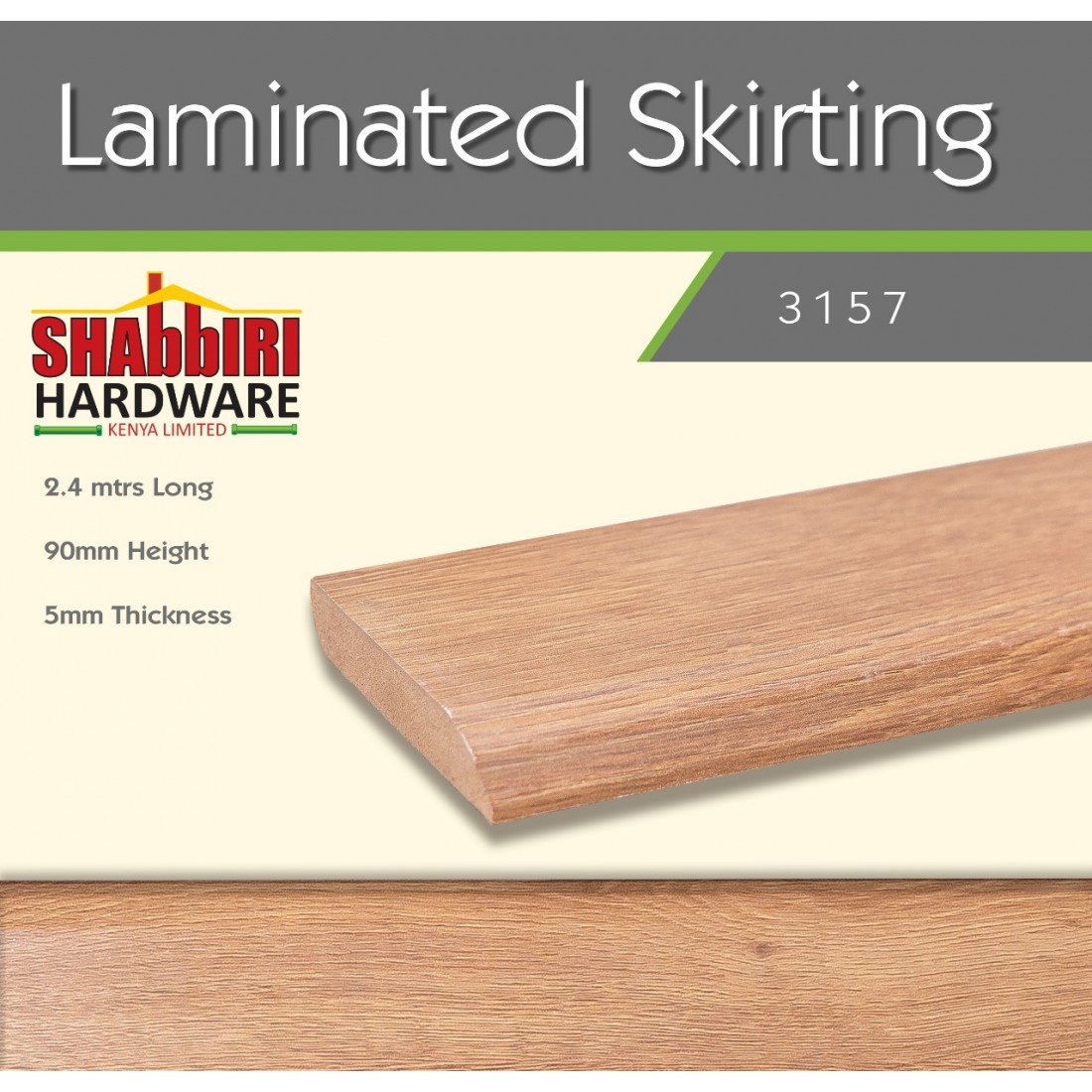 LAMINATED SKIRTING 3157 2.4MTRS LENGTH