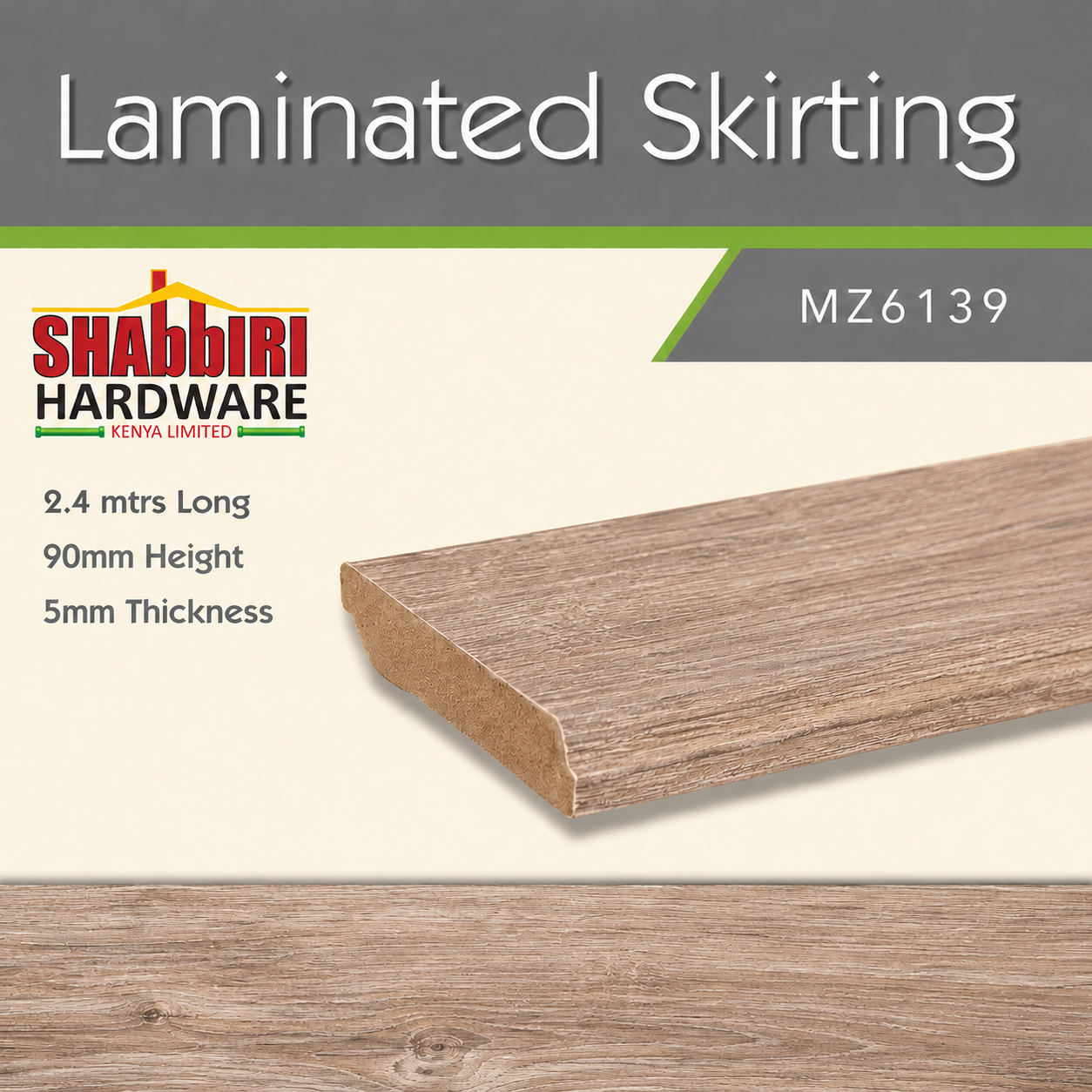 LAMINATED SKIRTING MZ6139 2.4MTRS LENGTH