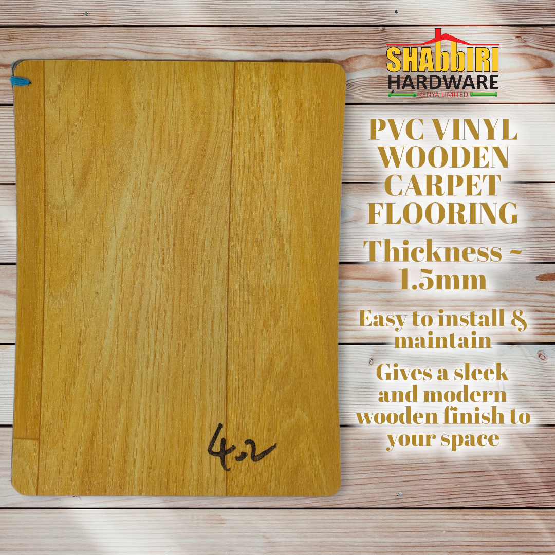 PVC VINYL FLOOR CARPET - LIGHT BROWN
