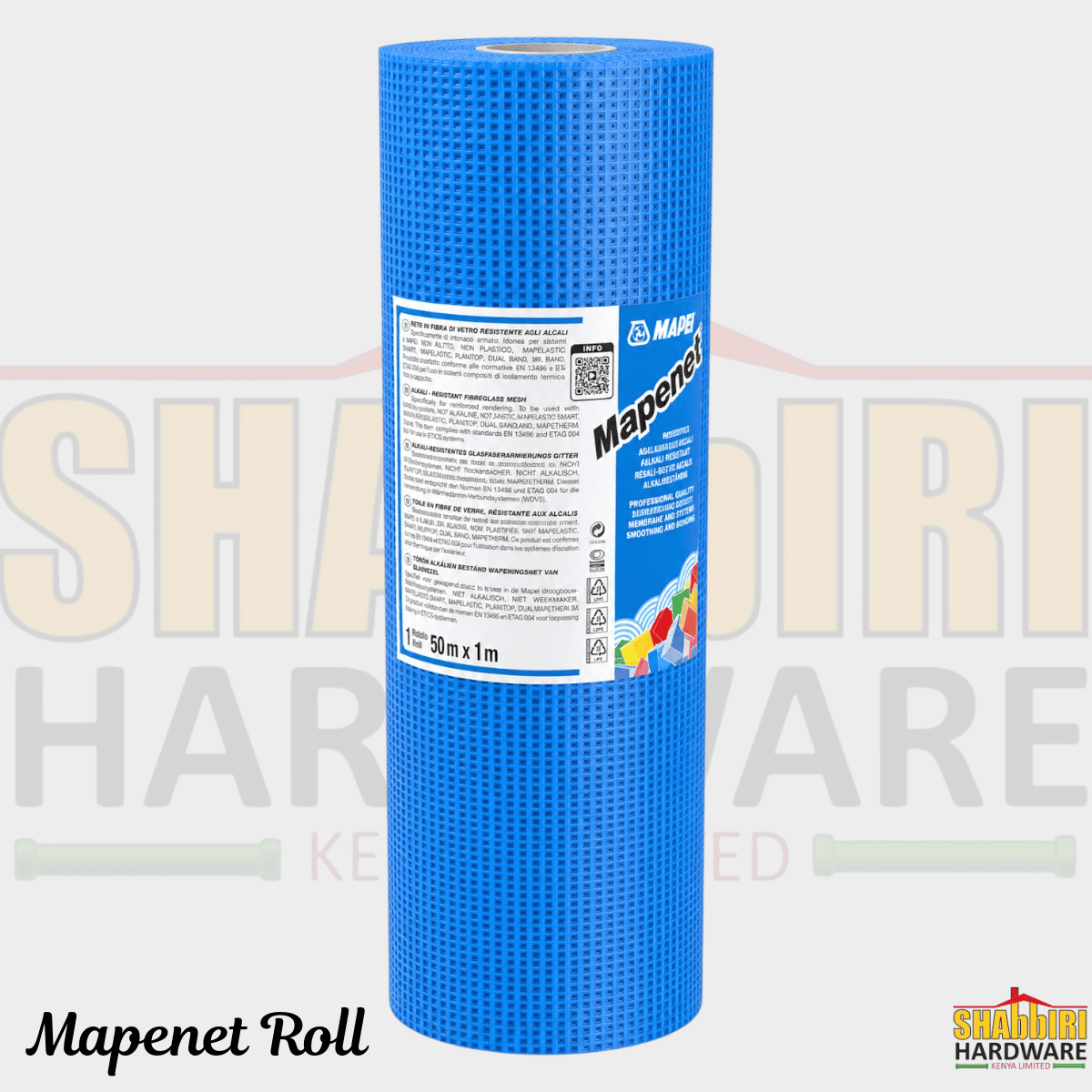 Mapei Mapenet 150 Alkali-Resistant Fibreglass Mesh — 150 g/m² (50m x 1m Roll)