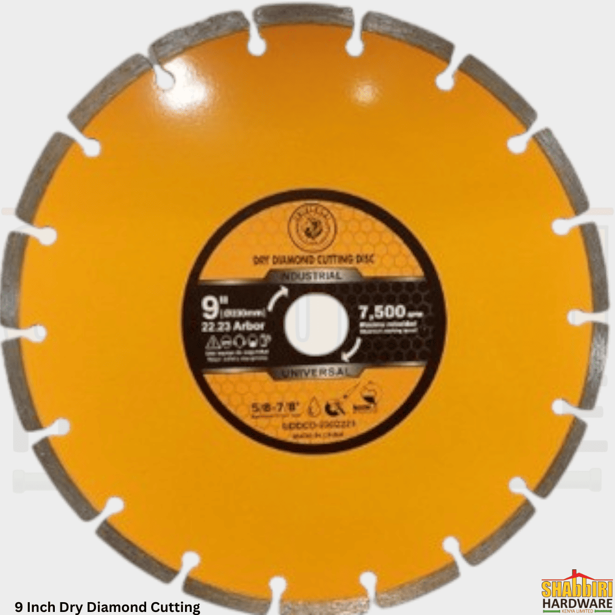 9 Inch Dry Diamond Cutting Disc 230mm – Turbo Blade for Concrete, Granite, Tiles & Stone