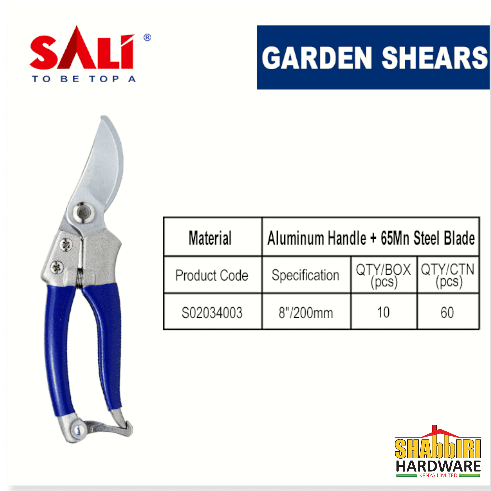 SALI GARDEN PRUNING SHEARS 8"