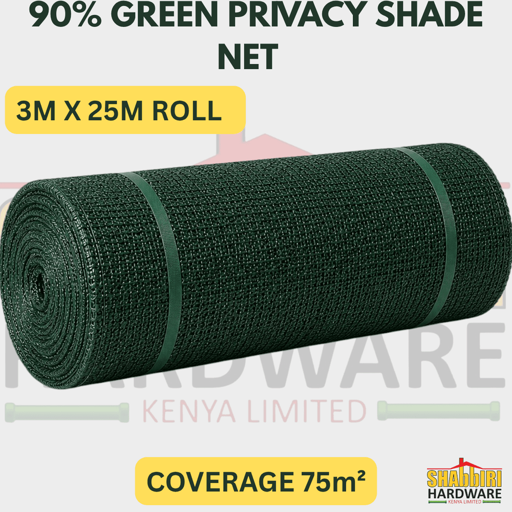 Waterproof Shade Net 100% 300 GSM Green 25m x 3m – Roll (75m² Coverage) | UV-Treated HDPE