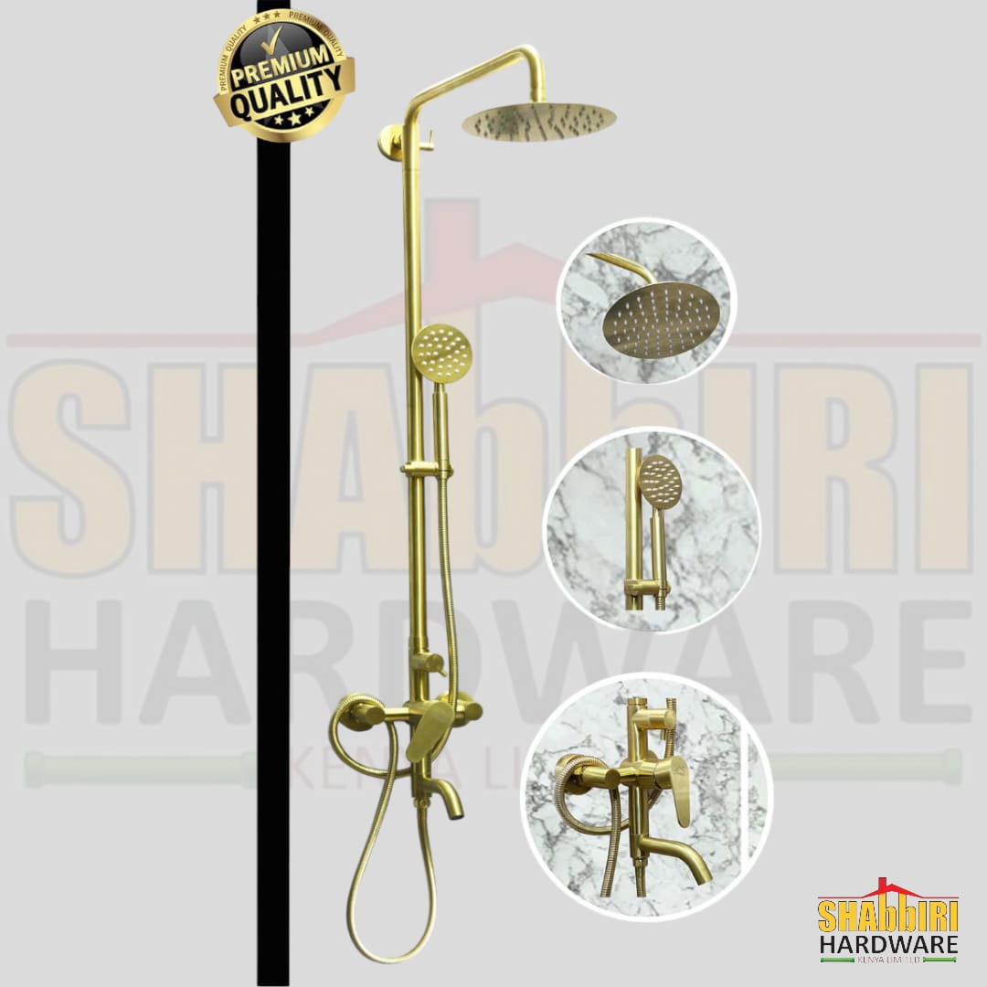 3 WAY SHOWER SET - BRUSHED GOLD (SS304)