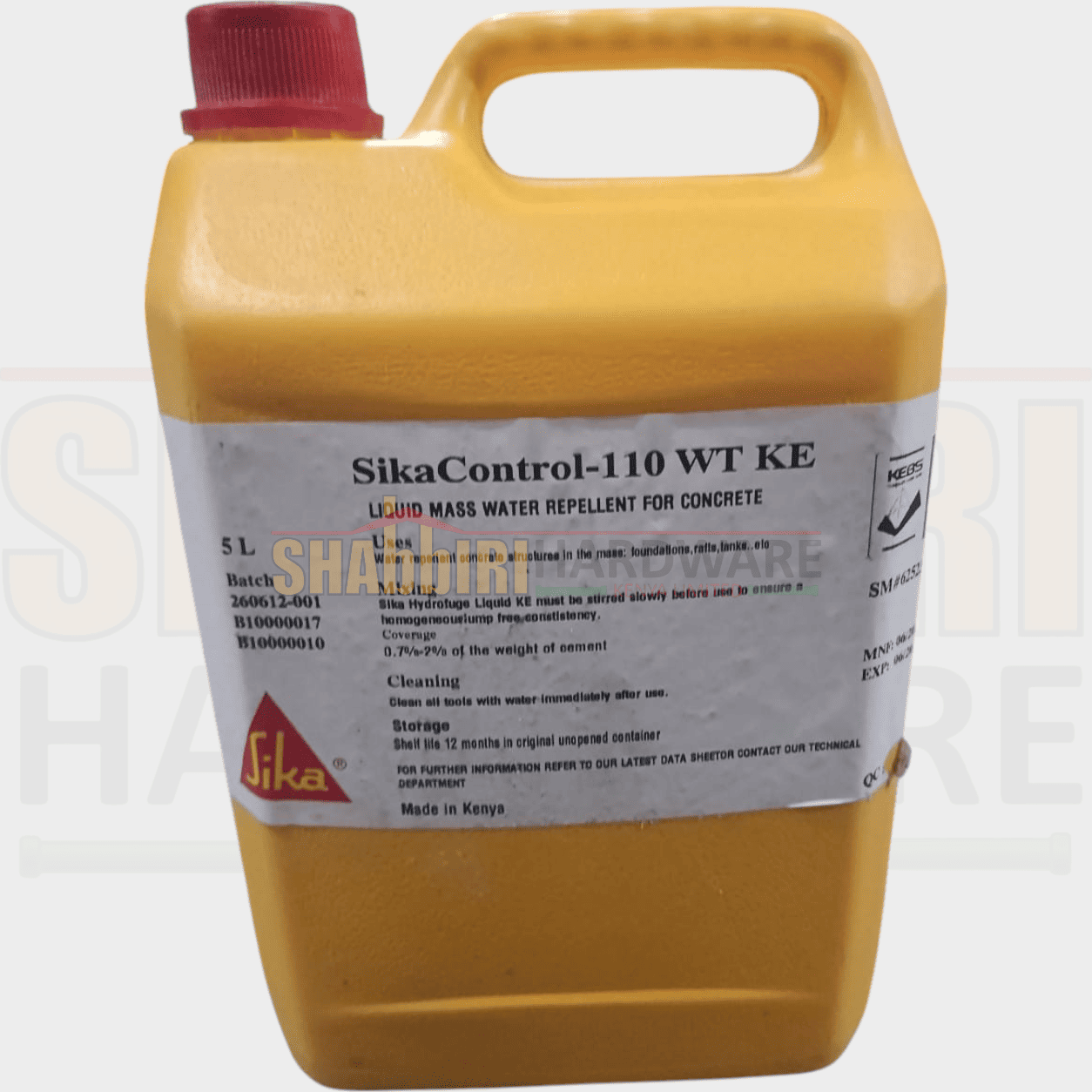 SikaControl®-110 WT KE 5 Litres | Liquid Concrete Water Repellent Admixture Kenya