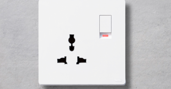 MODERN SINGLE SOCKET MULTI SWITCH - WHITE