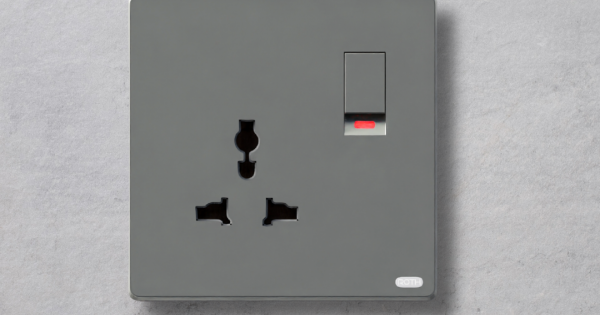 MODERN SINGLE SOCKET MULTI SWITCH - GUN GREY