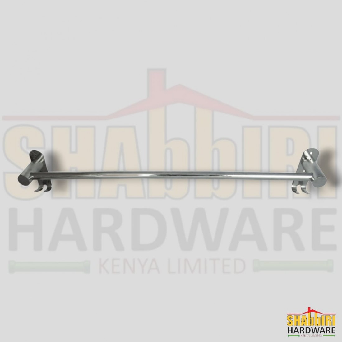 SINGLE TOWEL BAR WITH HOOK PLATES 60CM