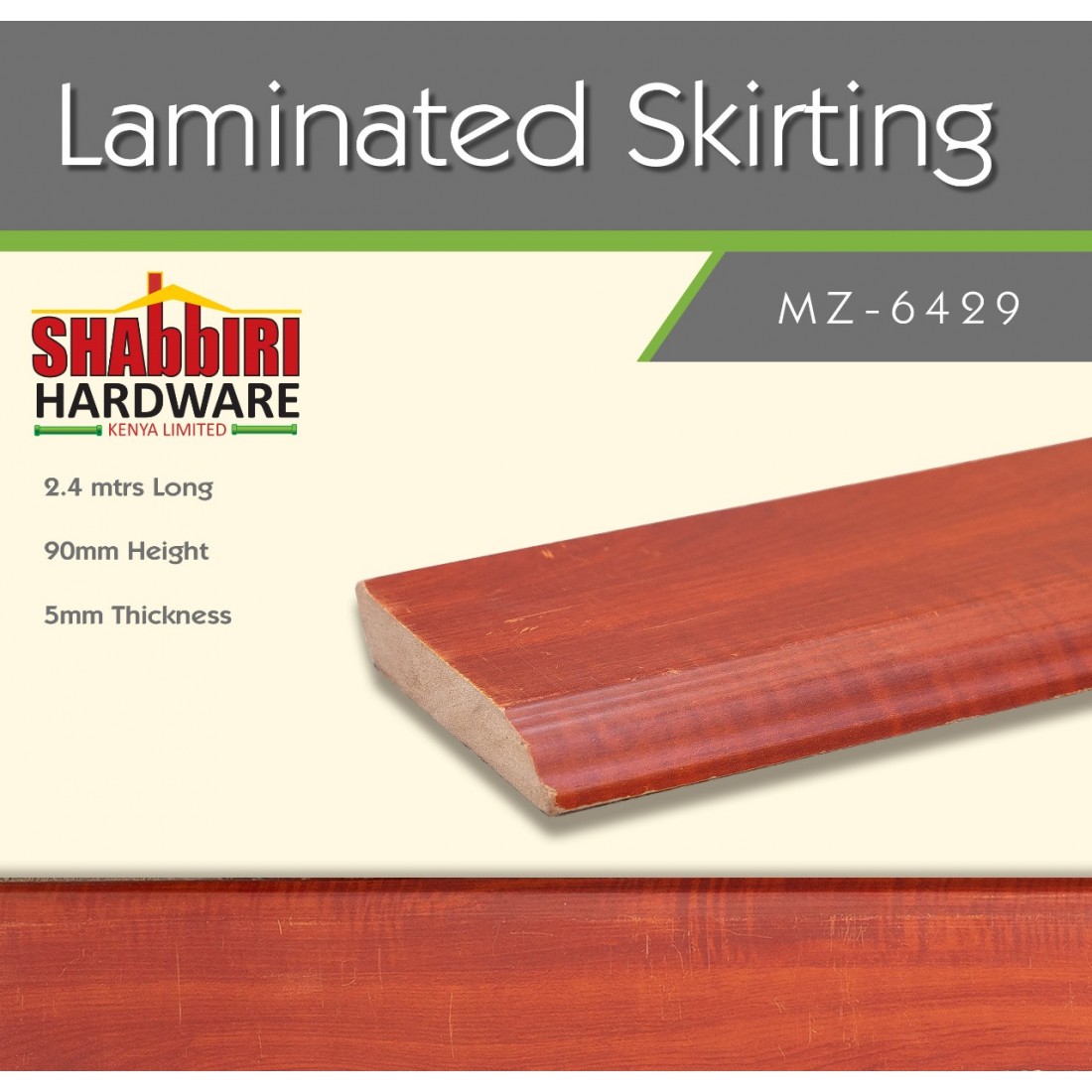 LAMINATED SKIRTING MZ6429 2.4 MTRS LENGTH