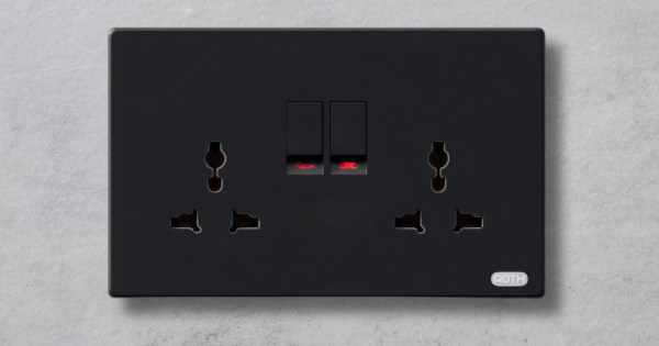 MODERN TWIN SOCKET - BLACK
