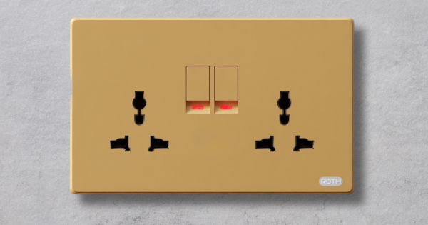 MODERN TWIN SOCKET - GOLD