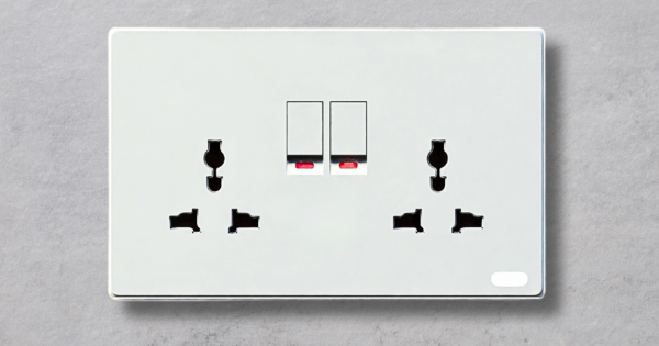 MODERN TWIN SOCKET - WHITE