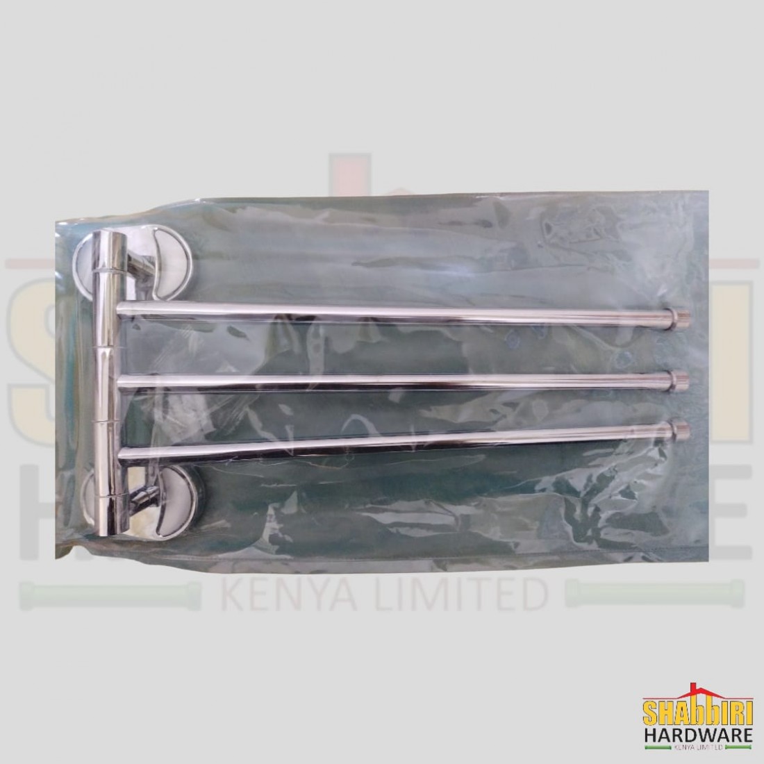 WALL MOUNTED BATHROOM/KITCHEN TOWEL HOLDER WITH 3 SWIVEL BARS