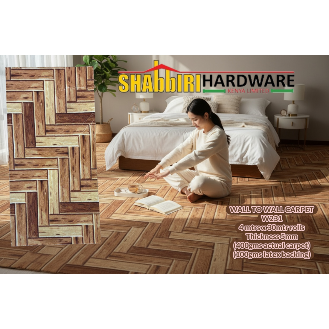 Premium Wall-to-Wall Carpet W231 – 5mm Thick Heavy Duty Soft Carpet Flooring