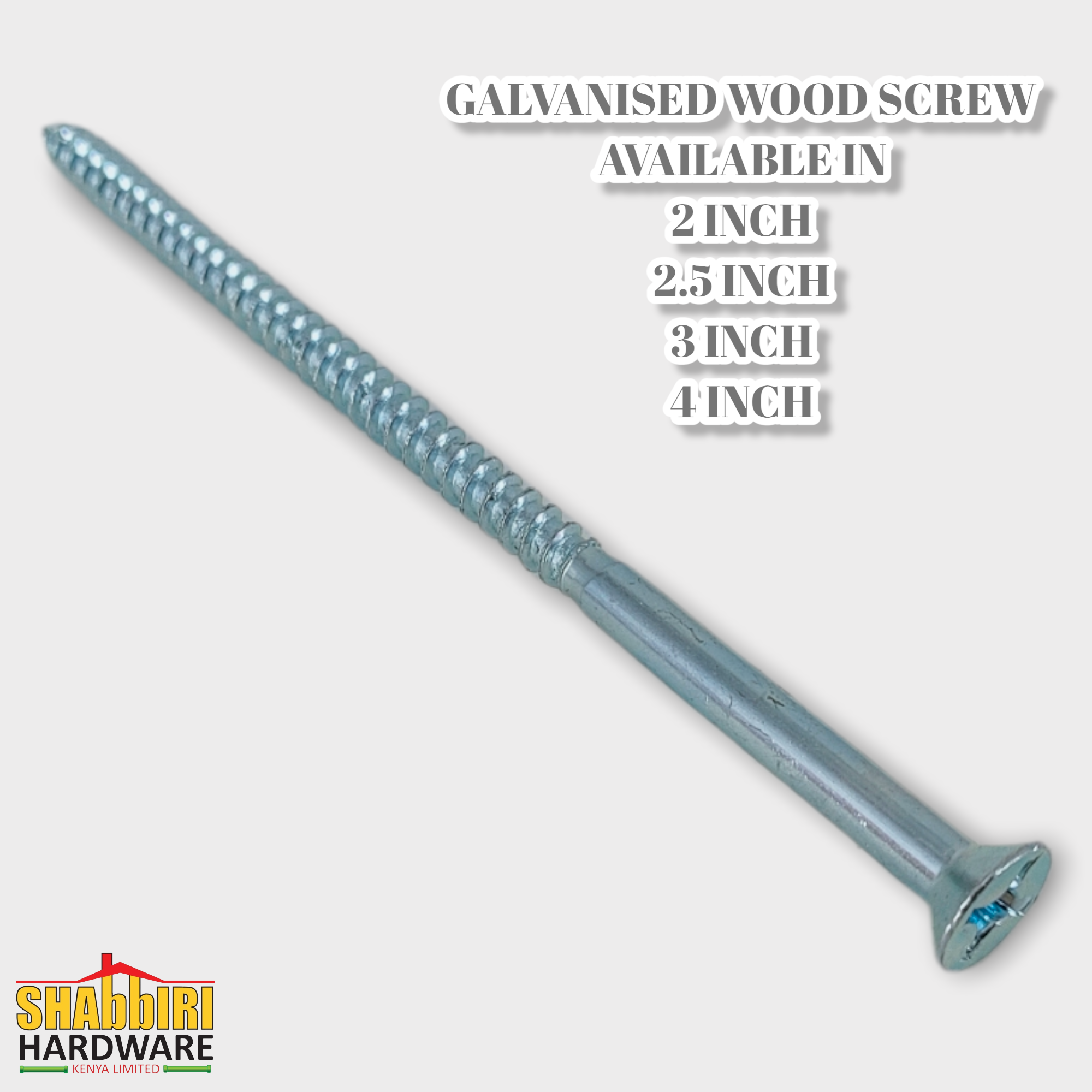 GALVANIZED WOODSCREW 4"X10 (100PCS/PKT)