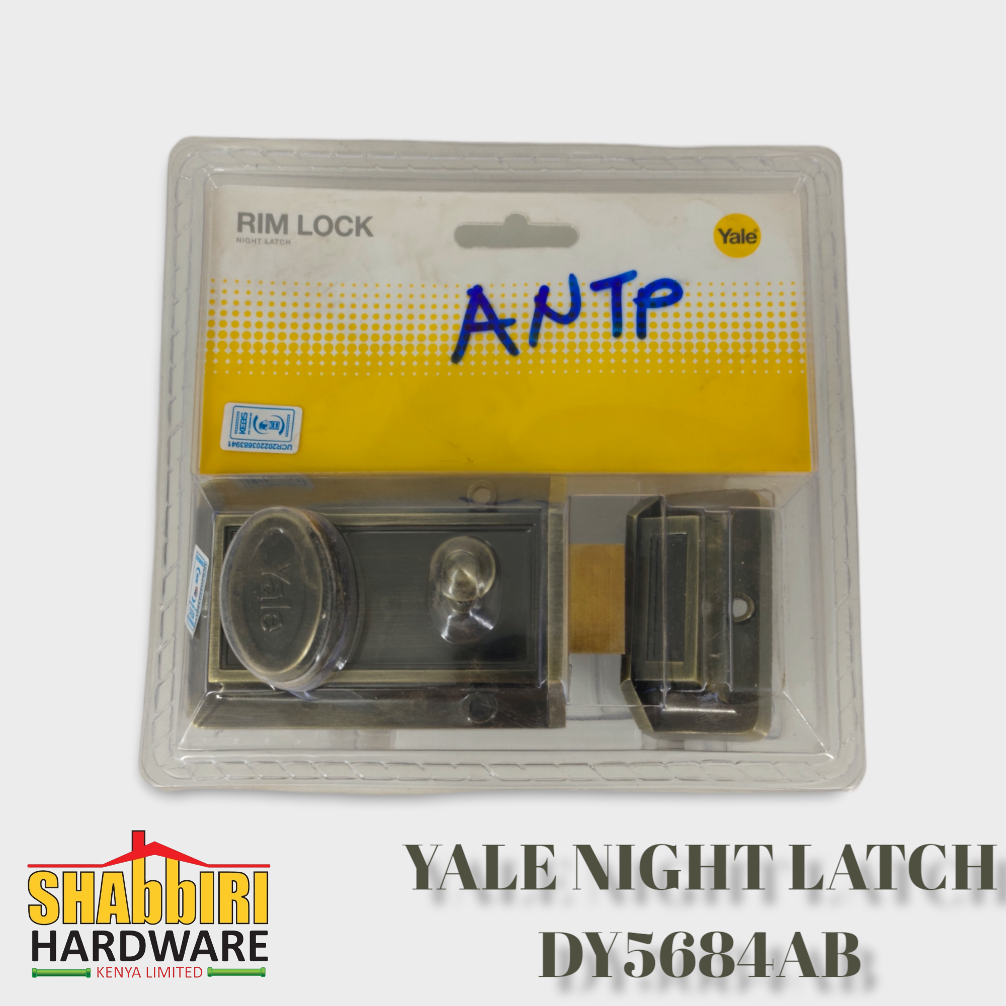 YALE NIGHT LATCH ANTIQUE BRASS