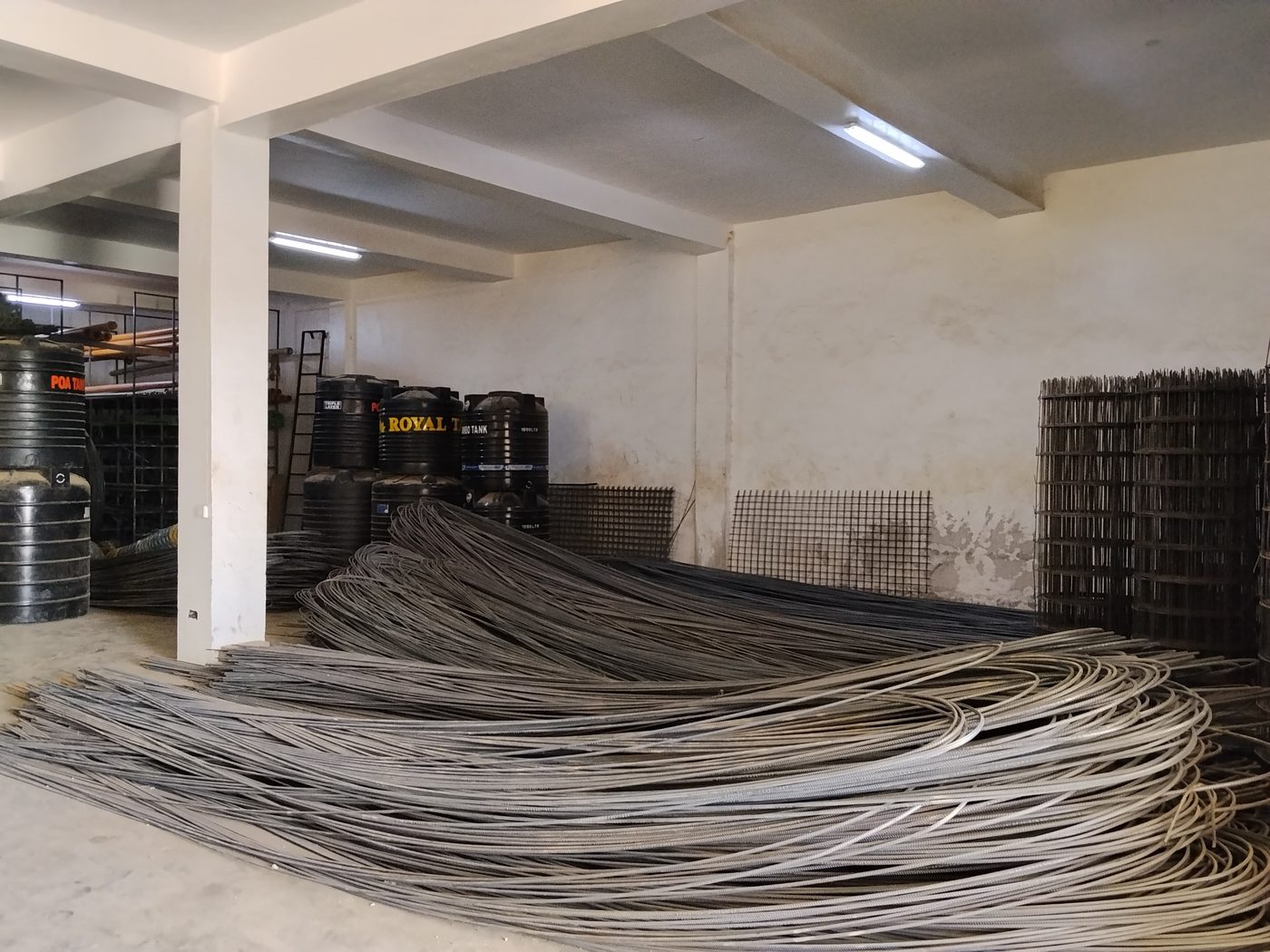 Tuala warehouse — rebar and structural steel